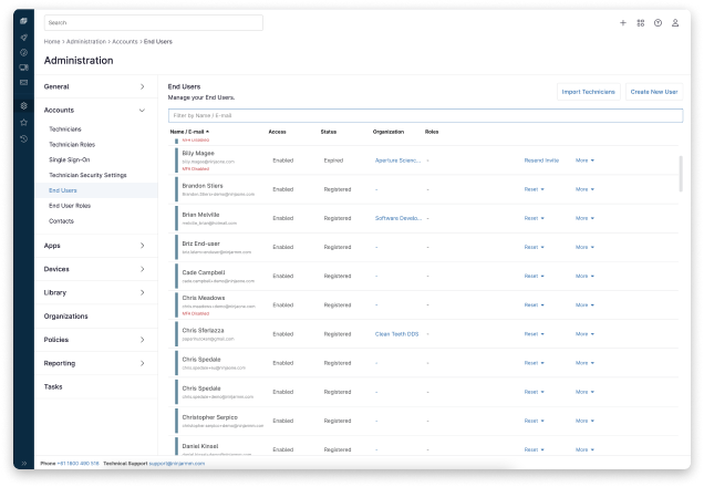 end-users-gain-visibility Screenshot of NinjaOne dashboard showing how end users can gain visibility.