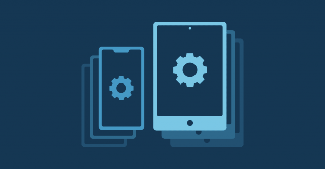 Zwei dargestellte mobile Geräte symbolisieren die Bedeutung von MDM